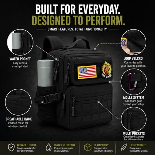 9L Mini Tactical Backpack Small Military Gym Bag for Men | Home Repair - Image 5