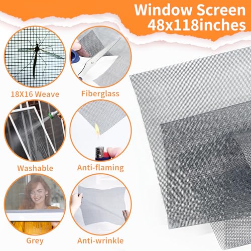 King&Charles Window Screen Replacement, 6in1 Window Screen - Image 5