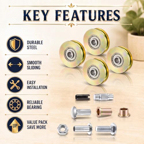 Therwen 4 Pack 1-1/4 Inch Sliding Glass Door Rollers Replacement - Image 5