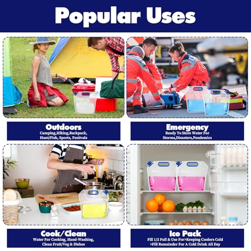 12 Pack Water Storage Bag - 1.3 Gallon Foldable Water - Image 8