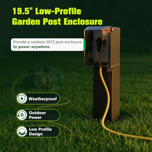 19.5" Low-Profile Garden Post Enclosure with Rain-Tight - Image 4