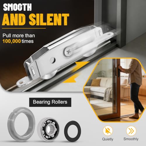 2 Pack Sliding Door Rollers Replacement, Stainless Steel Patio - Image 6