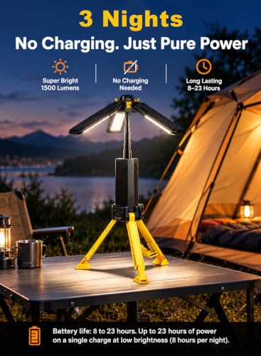 15000mAh Rechargeable Telescopic Camping Light, Portable - Image 6