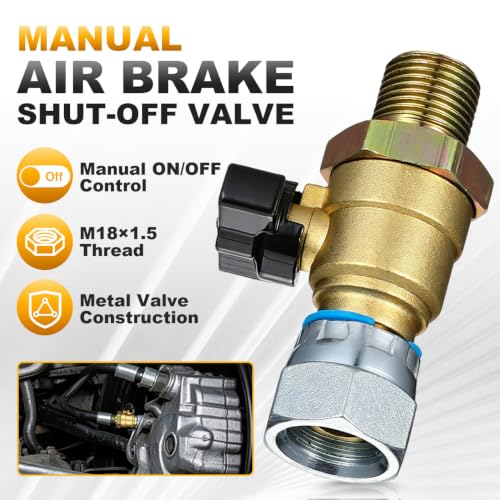 Universal Front Wheel Air Brake Cutoff Valve 18mm Thread Metal - Image 4
