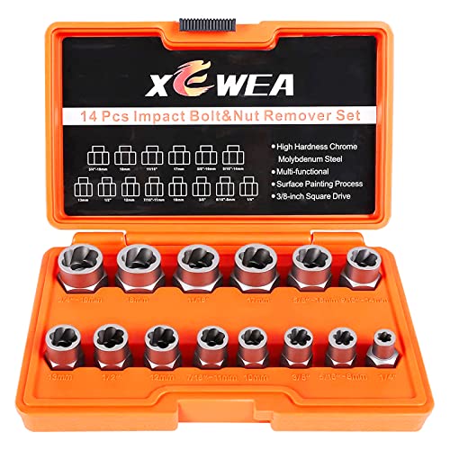 XEWEA 14PCS 3/8" Drive Impact Bolt Nut Extractor Set - Image 2