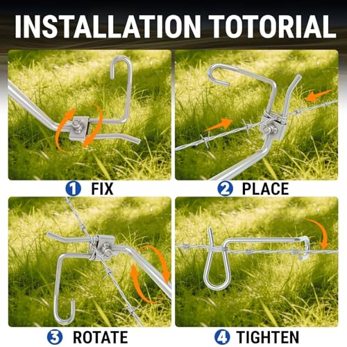 Fence Wire Tightener Kit, 50-Pack 1/4 in. Clips with 1 Tightening - Image 7