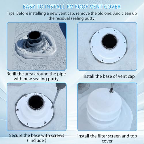 RV Plumbing Vent Cap Sewer Vents Caps for Roof Fits 1 to 2 3/8 - Image 7
