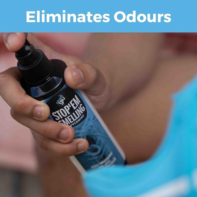 Clean Kick Stop'em Smelling Organic Odour Eliminator for Soccer Boots, 250ml, Athletic Footwear Deodouriser with Peppermint Scent