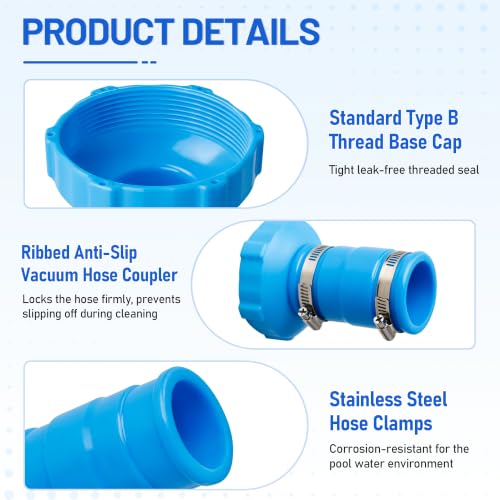 2 Set Pool Vacuum Hose Adapter Kit Compatible with Intex Adapter - Image 5