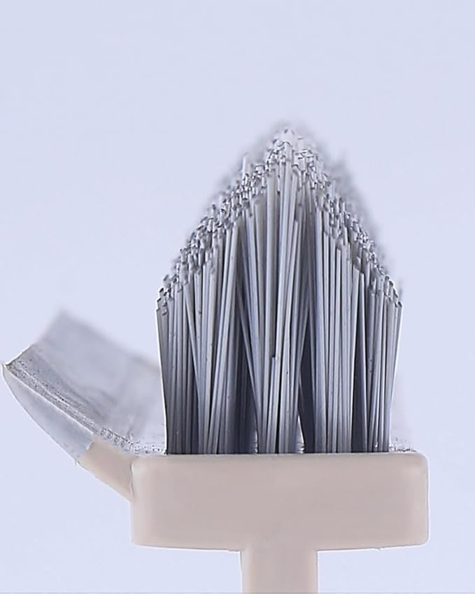 Grout Eeze Cleaner With Brush 2 In 1 V Shaped Head Rubber Squeegee 120° Rotation Long Handle Bristle Brush For Gap Cleaning Floor Tile Bathroom Balconies Kitchen Home Cleaning Tool
