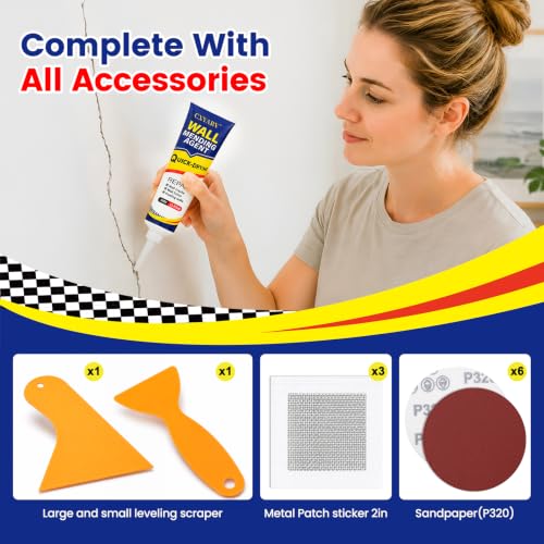 Drywall Repair Kit 3 Tubes,Spackle Wall Repair Paste Kit - Image 5