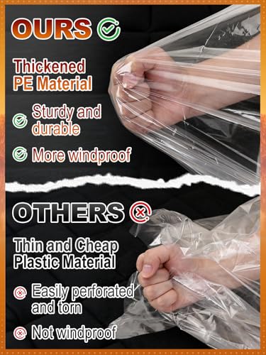 Biggun 2 Pcs 8x12ft Anti-Tear Clear Tarp for Patio Winterizing - Image 5