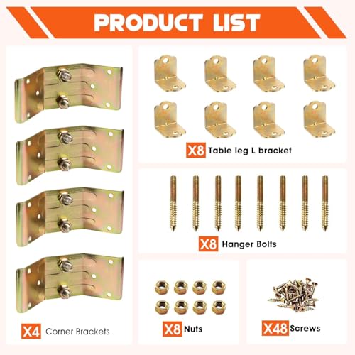 Table Leg Corner Brackets Heavy Duty L Shape Brackets 4PCS - Image 3