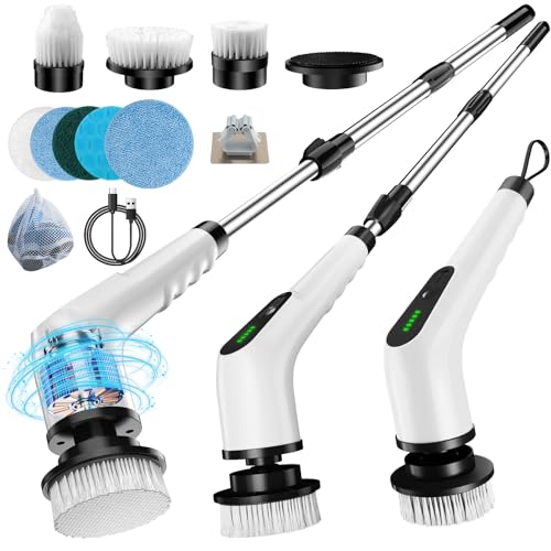 Electric Spin Scrubber, Electric Scrubber for Cleaning with 8 - Image 2