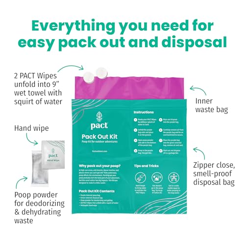 PACT Pack Out Kit | Camping Poop Kit Includes Wet Wipes & - Image 5