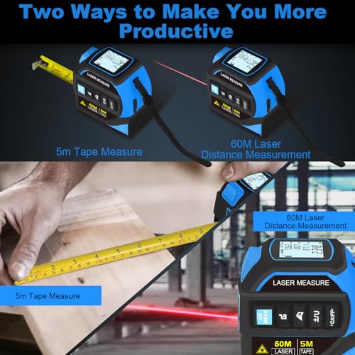 Menider 4-in-1 Laser Measure Tool - Digital LCD & - Image 3