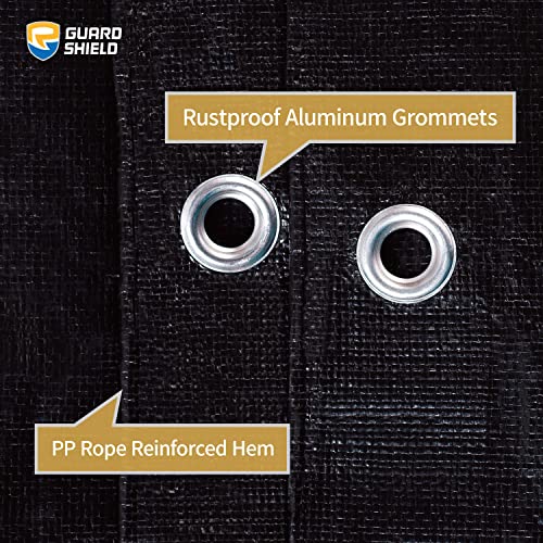 GUARD SHIELD Tarps Heavy Duty Waterproof 12x16 Feet Black Poly - Image 5