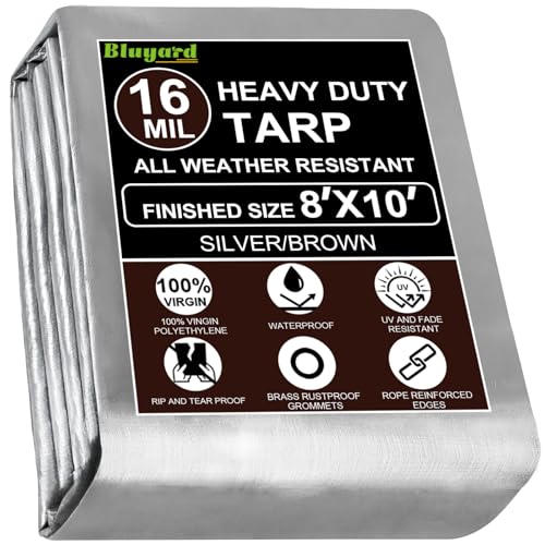 Tarp Waterproof 8x10 Ft Heavy Duty Tarp Thicker 16 Mil - Image 2