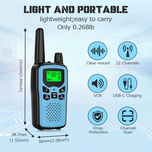 Rechargeable walkie talkies for Adult walkie talkies Long - Image 3