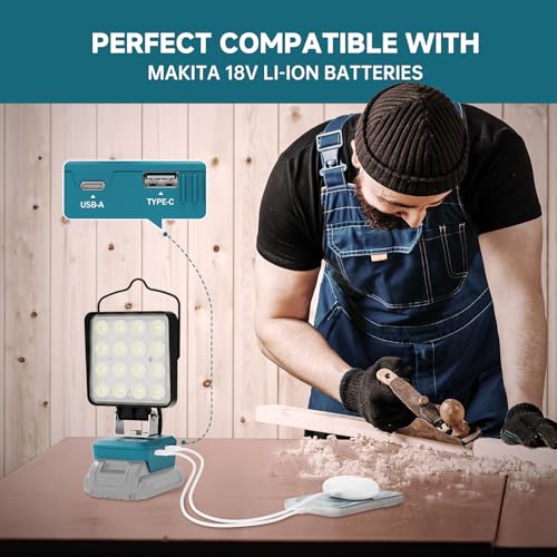 2 PCS LED Work Light Compatible with Makita 18V | Travel Essentials - Image 4