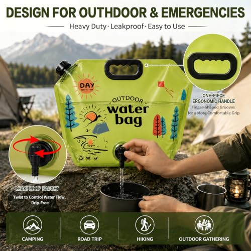2 Pack Camping Water Container, 2 Gallon Collapsible Water - Image 4