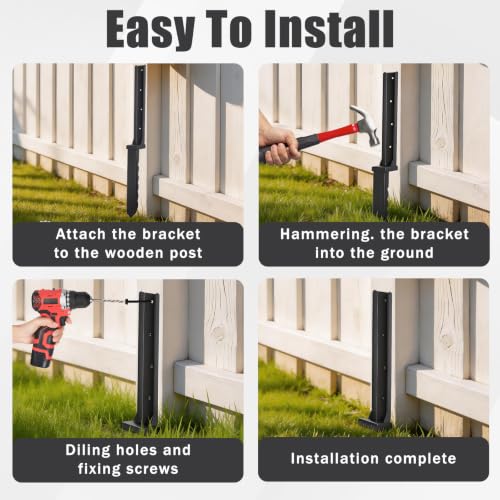 4 Pcs 30" Tall Fence Post Repair Kit - Image 6