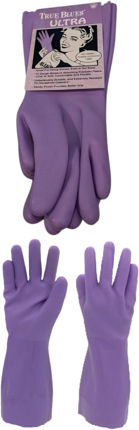 Star Kitchen & Home True Blues Ultra Lavender Household Cleaning Gloves (Medium)