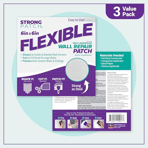 StrongPatch® 6 in. x 6 in. Flexible Self-Adhesive Wall | Home Repair - Image 2