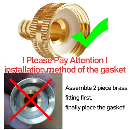 Brass 1/4" Barb to 3/4" GHT Garden Hose End Connector Kit, 4PCS - Image 4