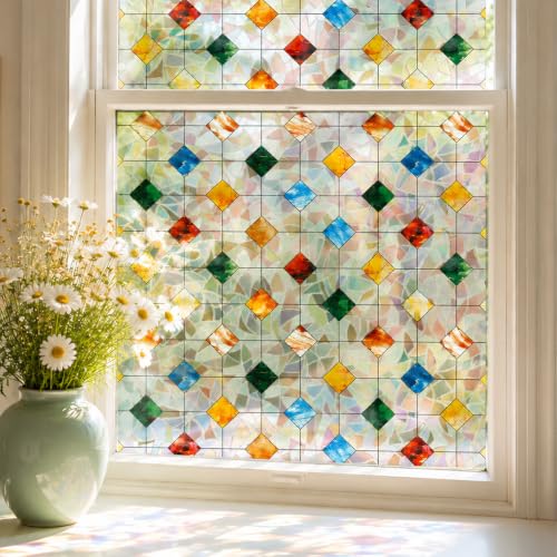 3D Stained Glass Window Privacy Film, No‑Glue Static Cling - Image 2