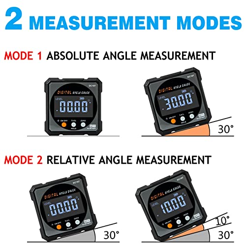 Digital Angle Finder & Gauge, Magnetic Dual Laser Inclinometer - Image 3