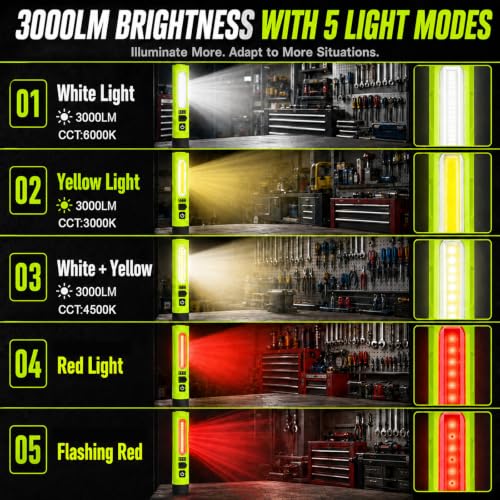 Magnetic Light Bar Mechanic Lights Under Hood Work Light Green - Image 4