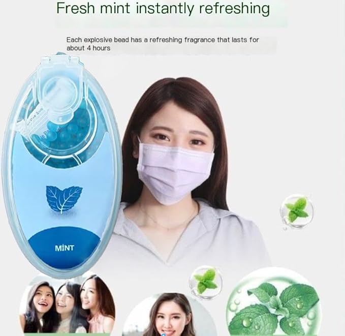 linpel Mint-Infused Air Freshening Beads/Crush Balls - 400pcs for Masks & Filtered Air Spaces - Ideal for Workout Masks,Menthol Beads (200)
