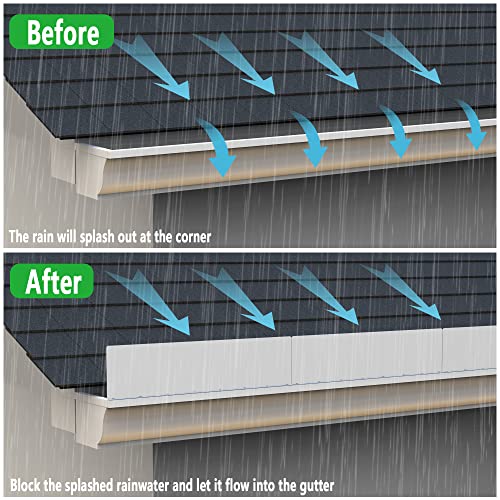 4 Pcs Gutter Valley Splash Guards, Straight Rain Drip Gutter - Image 4
