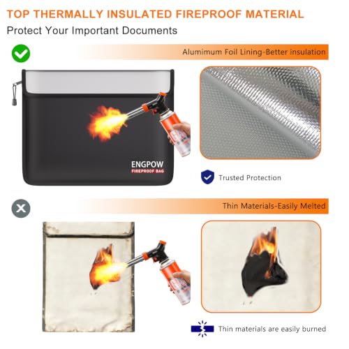 ENGPOW Fireproof Document Bag (13.5"x10.2") with Bonus Pouch - Image 6