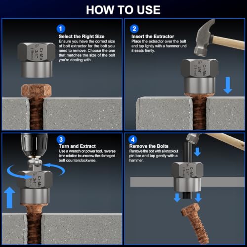 STREBITO Bolt Extractor Kit, 16PCS Cr-Mo Steel Bolt - Image 4