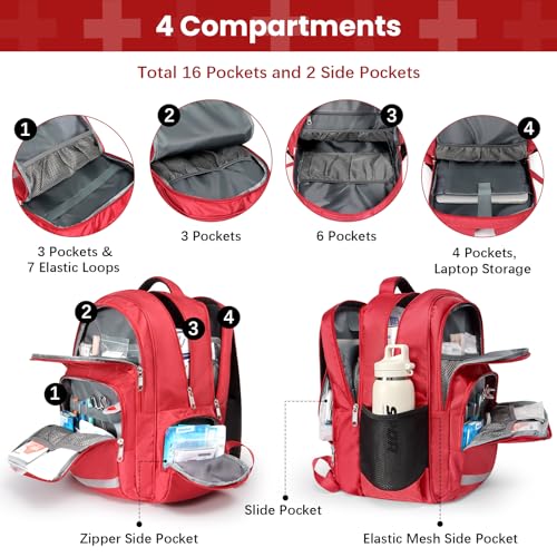 Gatycallaty First Aid Backpack Emt First Responder Bag - Image 4