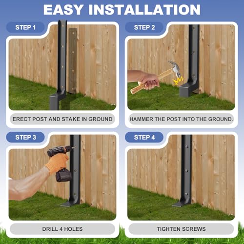 8 Pack Fence Post Repair Kit, Fence Post Repair Stakes | Home Repair - Image 5