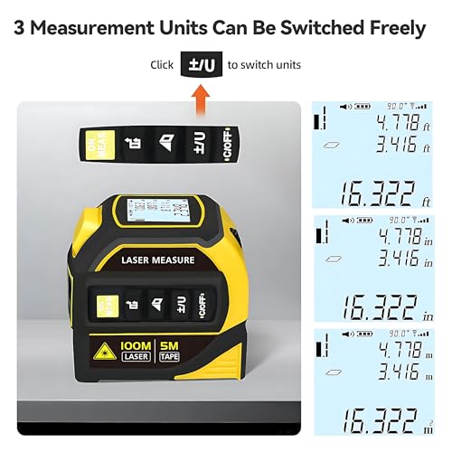 4-in-1 Digital Laser Tape Measure, 16FT Auto-Lock Tape - Image 5