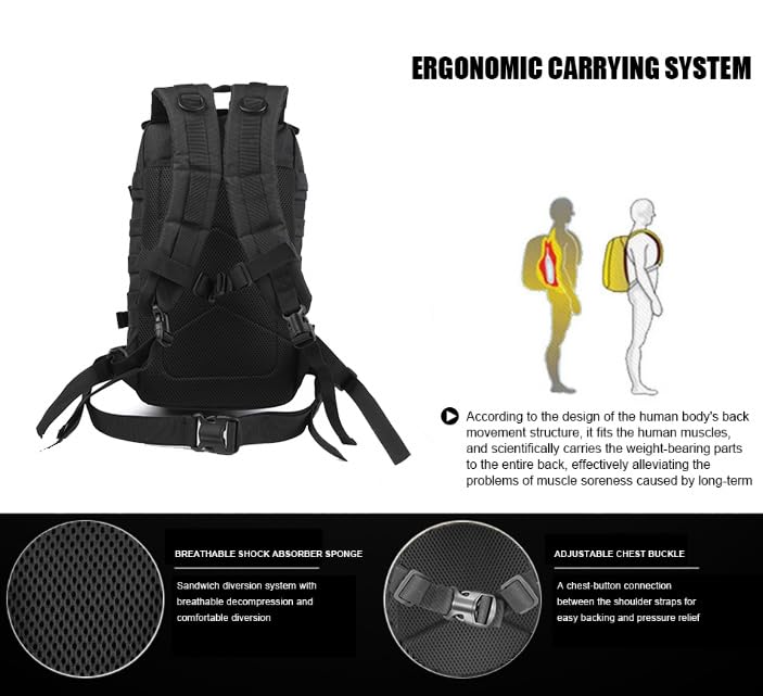 Miramrax Small Tactical Backpack Military Daypack - 30L - Image 6