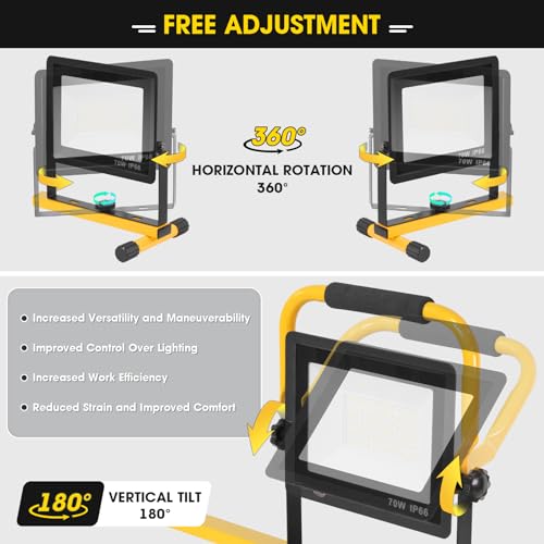 21000Lumen LED Work Lights with Stand - 3 Head Portable - Image 6