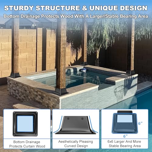 4x4 Post Base 2PC-Inner Size 3.6x3.6-Metal Post Brackets-Deck - Image 6