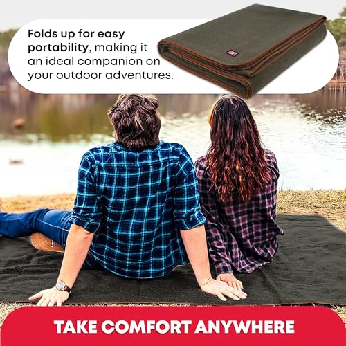 Ever Ready First Aid Military Wool Blanket - 95% Wool, Washable - Image 4