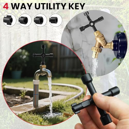Aillsa 17 Inch Water Meter Key Shut off Tool & 4-Way | Hand Tools - Image 5