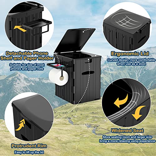XL Portable Toilet for Adults, Extra Large 15.4"H | Travel Essentials - Image 4