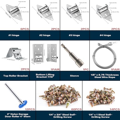 XiKe 2" Max Nylon Garage Door Roller Hardware Kit for 8x8 - Image 6