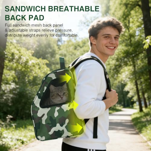 Cat Carrier Backpack Camouflage Pet Backpack for Cats Up to 11lbs - Image 6