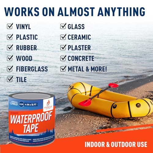 Firebelly Clear Waterproof Tape for Leaks, Pool Patch - Image 4