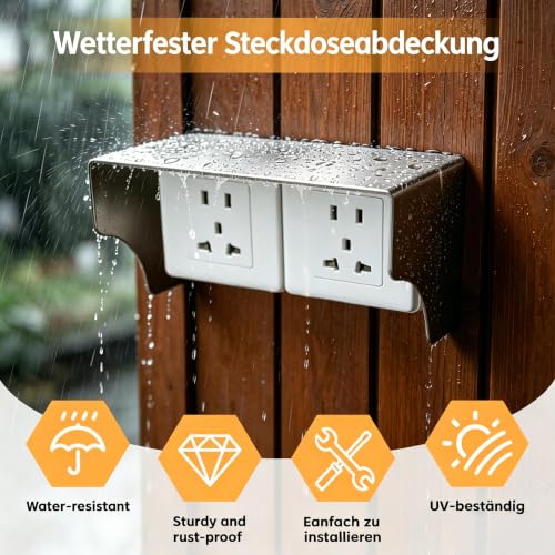 Metal Rainproof Socket Cover, Universal Outdoor Waterproof - Image 3