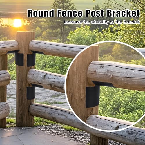 10 Pcs Round Fence Post Bracket Steel Rail Fence Repair | Home Repair - Image 7